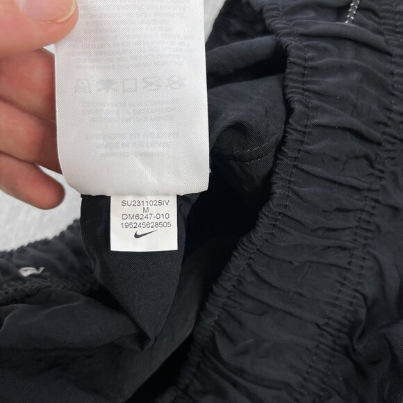 Nike Sportswear Woven High-Rise Shorts Womens M Black Nylon Drawcord Pockets - Picture 8 of 12